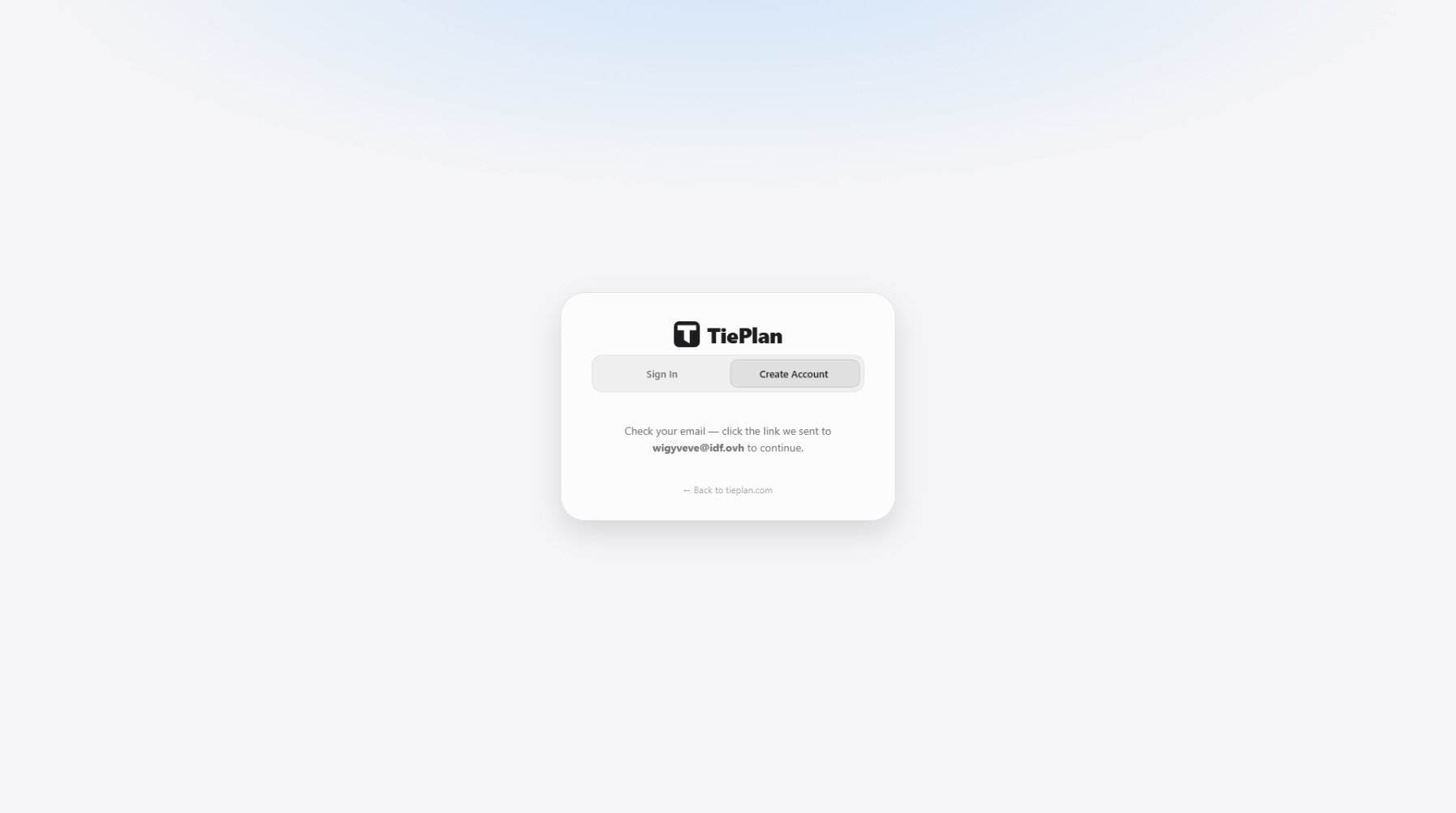 Check your email message after signing up