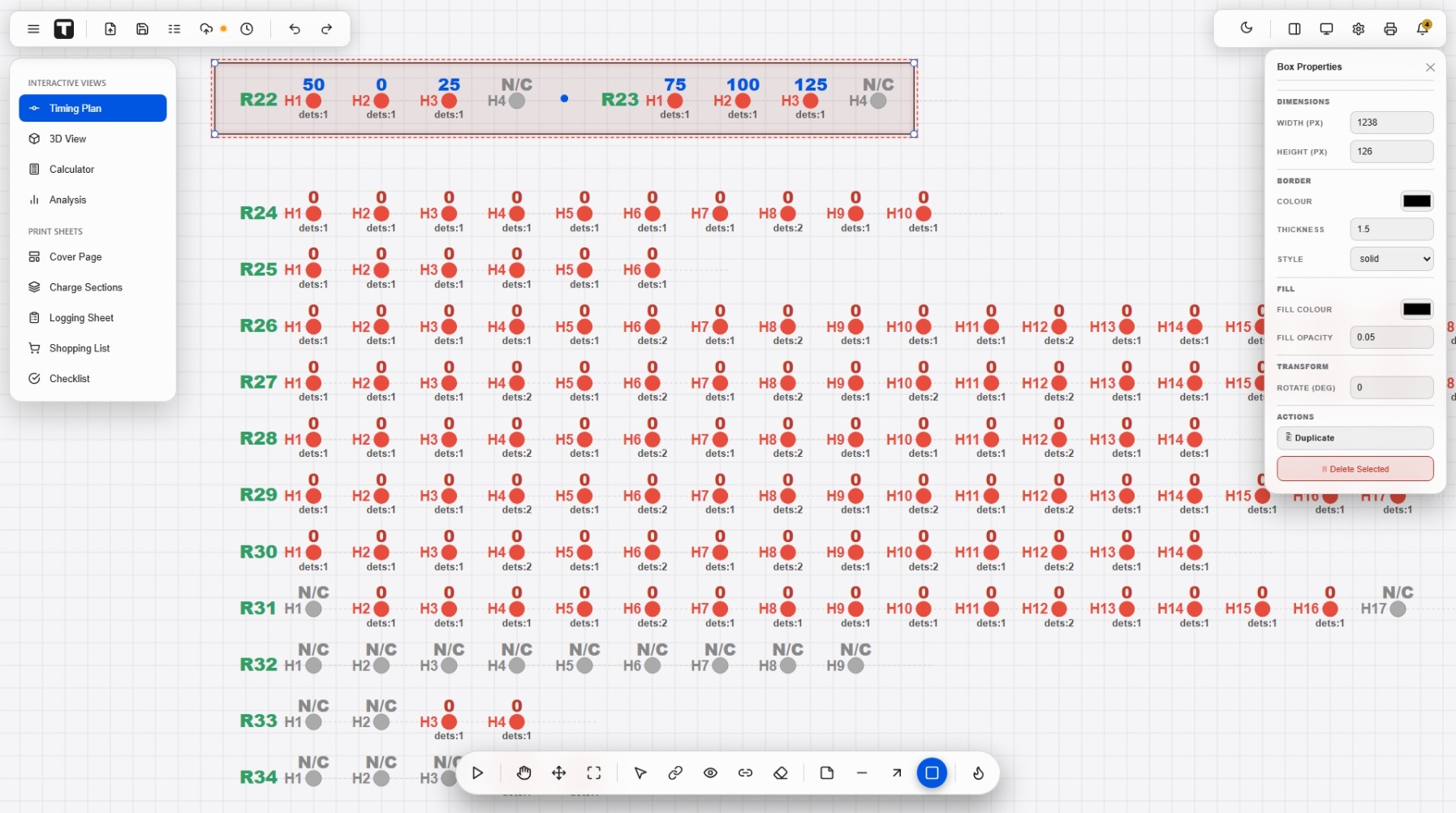 Drawing a box, with Box Properties panel